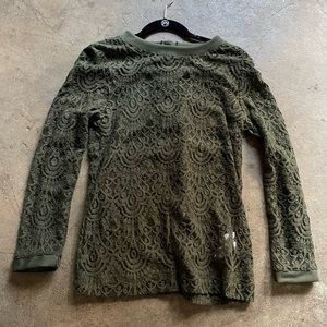 Banana Republic green sheer blouse
